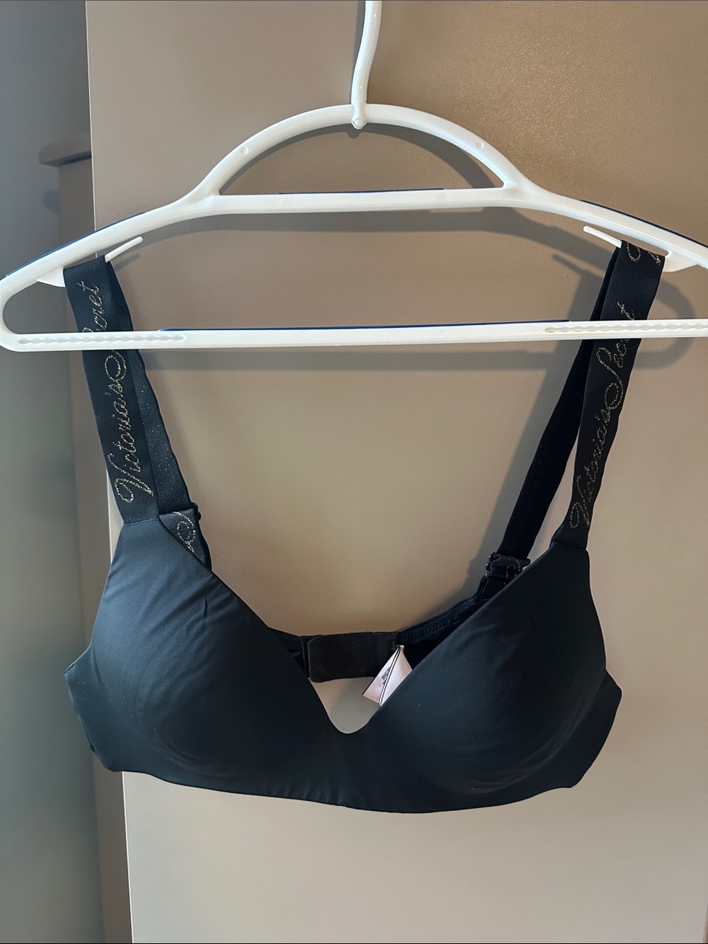 Victoria's Secret Black Wireless Bra with Branded Straps